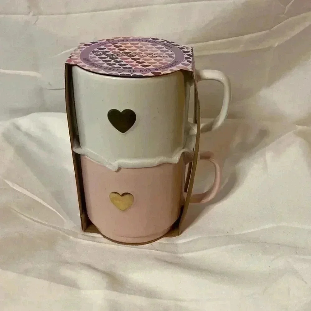 Sheffield home valentines stackable mugs NWT